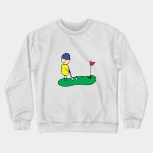 cute boy playing golf Crewneck Sweatshirt
